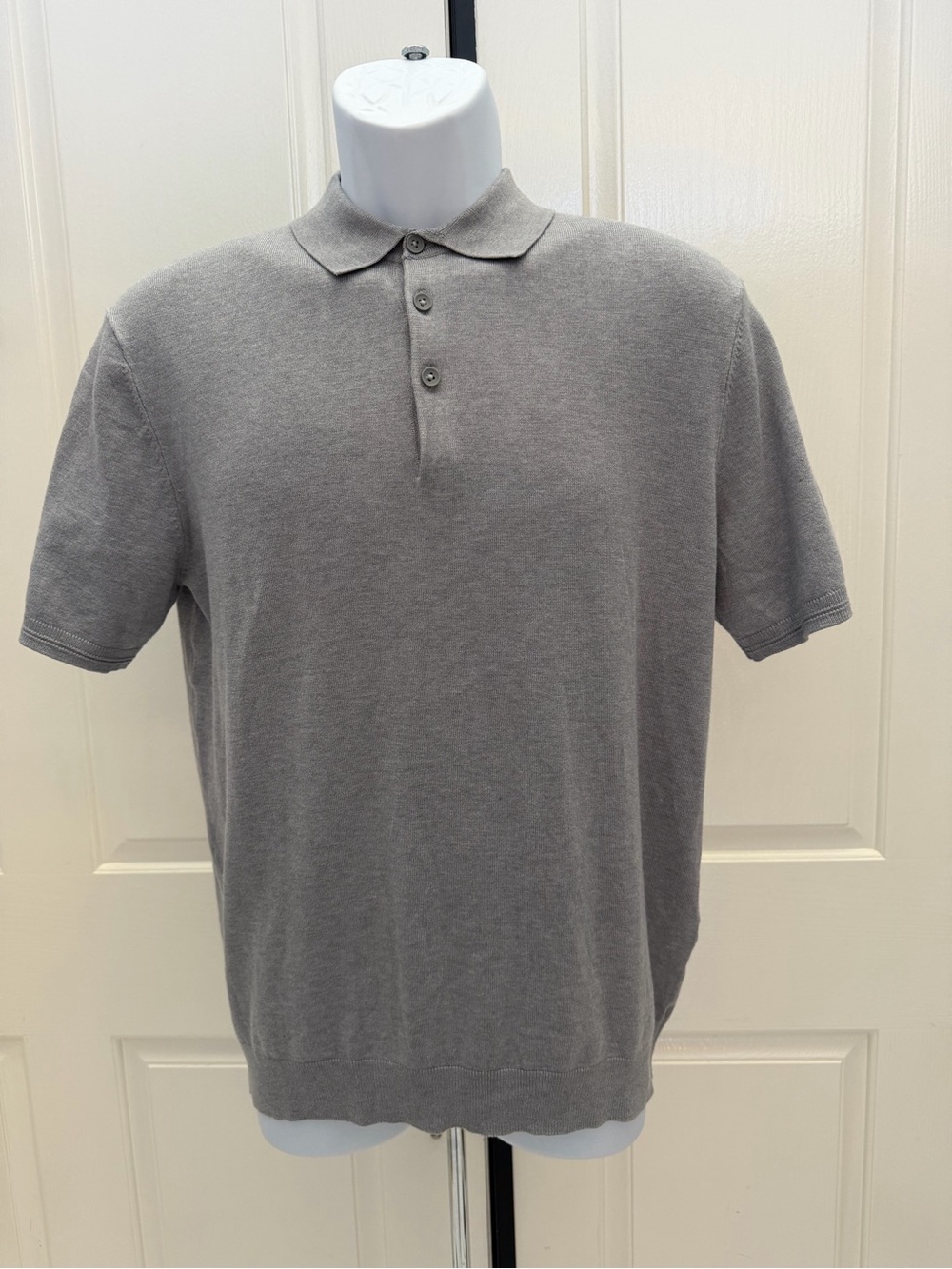 Kenneth Cole Grey Short-Sleeve Polo Shirt Sz S